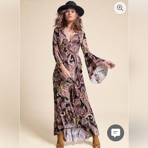 Venus paisley wrap dress large